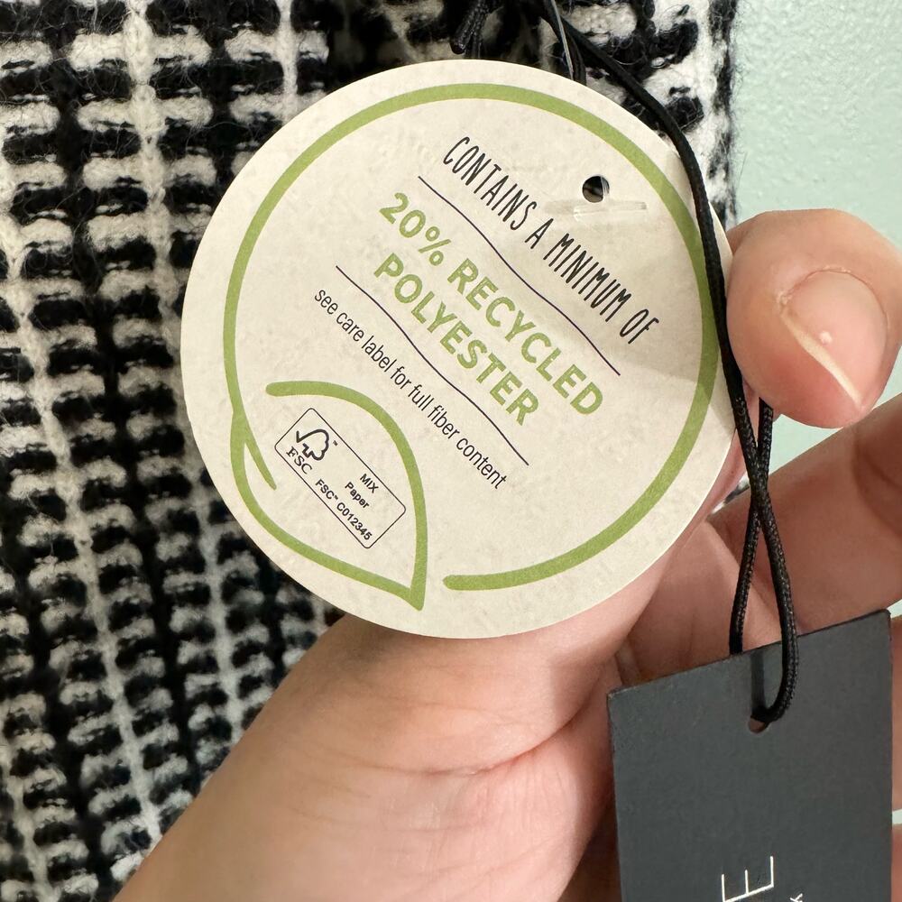 Rachel Zoe Blazer Womens M Black White Knitted Double Breasted Career Office NWT - Picture 8 of 10